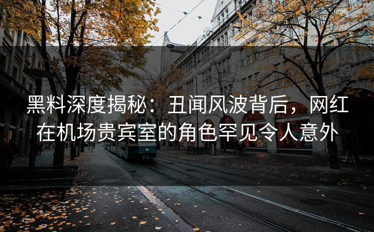 黑料深度揭秘：丑闻风波背后，网红在机场贵宾室的角色罕见令人意外