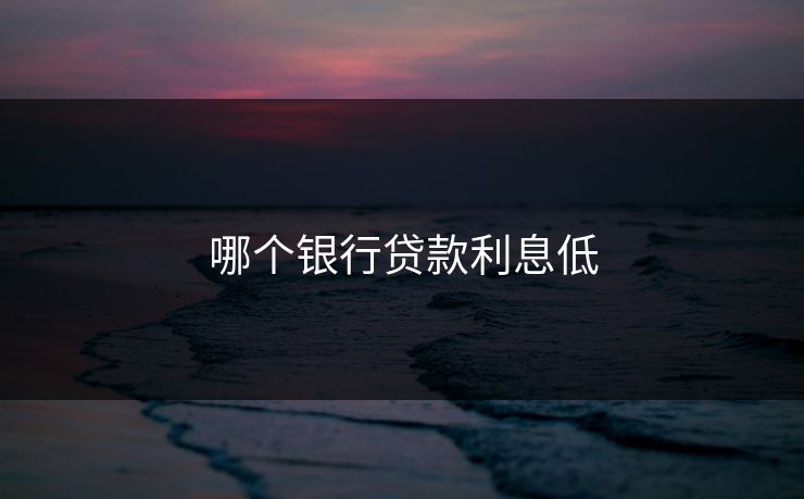哪个银行贷款利息低
