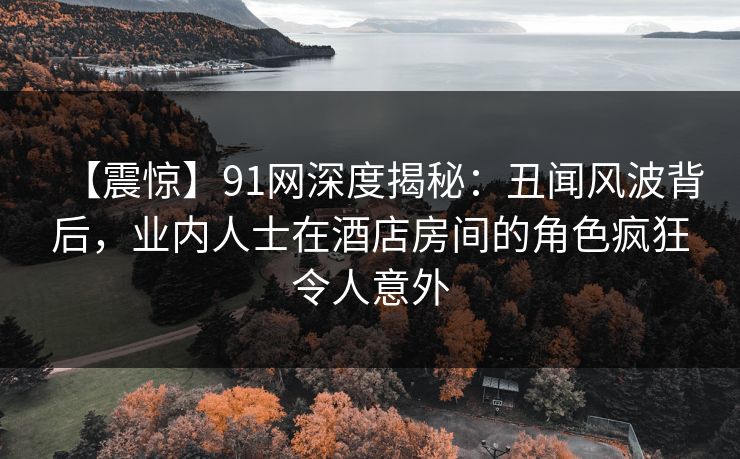 【震惊】91网深度揭秘：丑闻风波背后，业内人士在酒店房间的角色疯狂令人意外
